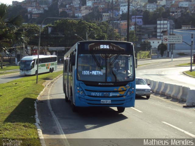 Viação Serrana 16701 na cidade de Vitória, Espírito Santo, Brasil, por Matheus Mendes. Número da foto: #2021868.