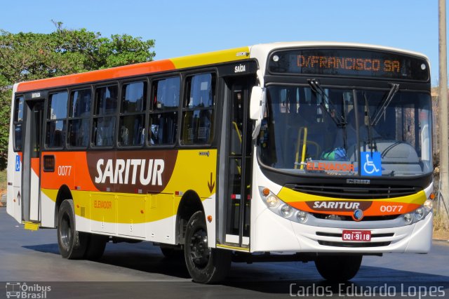 Saritur - Santa Rita Transporte Urbano e Rodoviário 0077 na cidade de Montes Claros, Minas Gerais, Brasil, por Carlos Eduardo Lopes. Número da foto: #2022450.