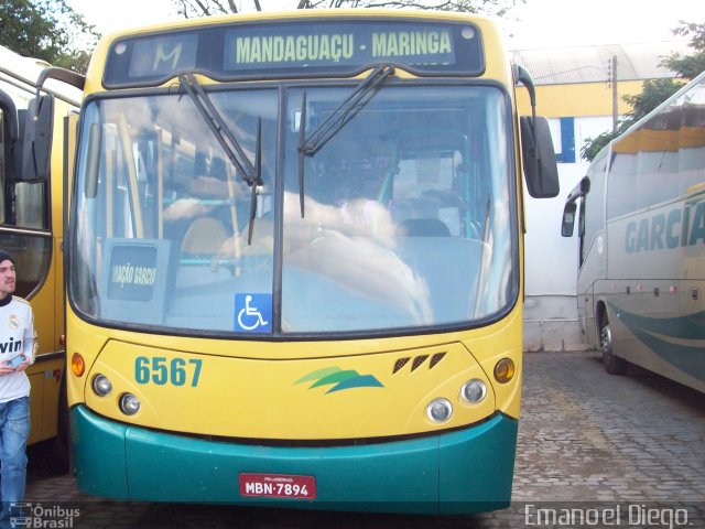 Viação Garcia 6567 na cidade de Maringá, Paraná, Brasil, por Emanoel Diego.. Número da foto: #2022760.