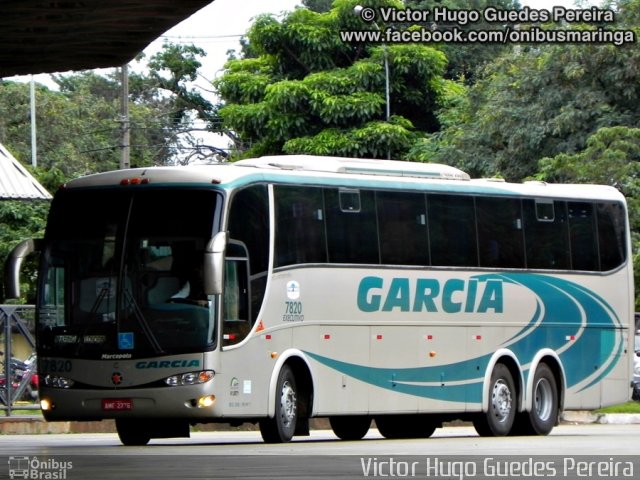 Viação Garcia 7820 na cidade de Maringá, Paraná, Brasil, por Victor Hugo Guedes Pereira. ID da foto: 2021776.