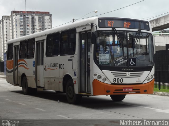 Auto Viação Santa Cruz 800 na cidade de Recife, Pernambuco, Brasil, por Matheus Fernando. Número da foto: #1964935.