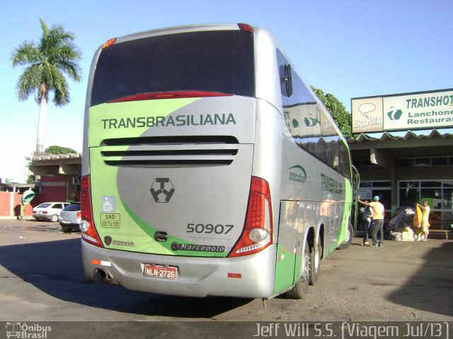 Transbrasiliana Transportes e Turismo 50907 na cidade de Gurupi, Tocantins, Brasil, por Jefferson Willian da Silva de Sousa. ID da foto: 1970831.