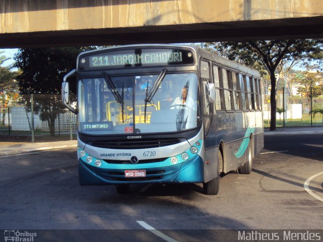 Viação Grande Vitória 6710 na cidade de Vitória, Espírito Santo, Brasil, por Matheus Mendes. Número da foto: #1975567.