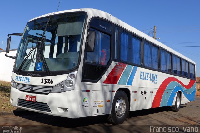 Eliz-Line Transporte e Turismo 1326 na cidade de Paraguaçu Paulista, São Paulo, Brasil, por Francisco Ivano. Número da foto: #2025728.
