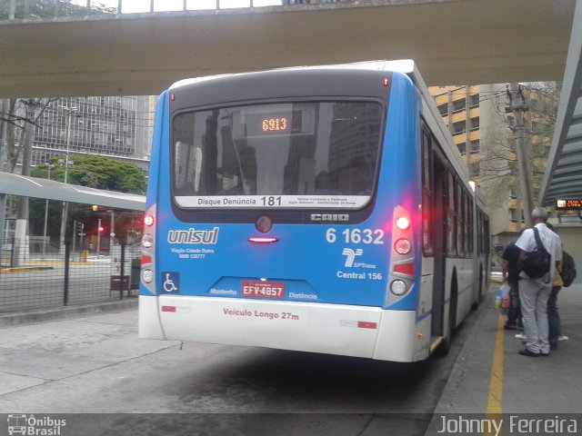 Viação Cidade Dutra 6 1632 na cidade de São Paulo, São Paulo, Brasil, por Johnny Ferreira. ID da foto: 2023800.