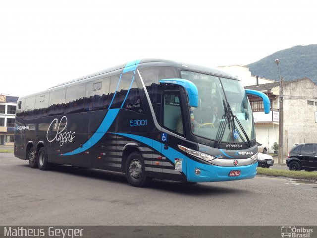 Empresa de Ônibus Nossa Senhora da Penha 52001 na cidade de Osório, Rio Grande do Sul, Brasil, por Matheus Geyger de Melo. Número da foto: #2024073.