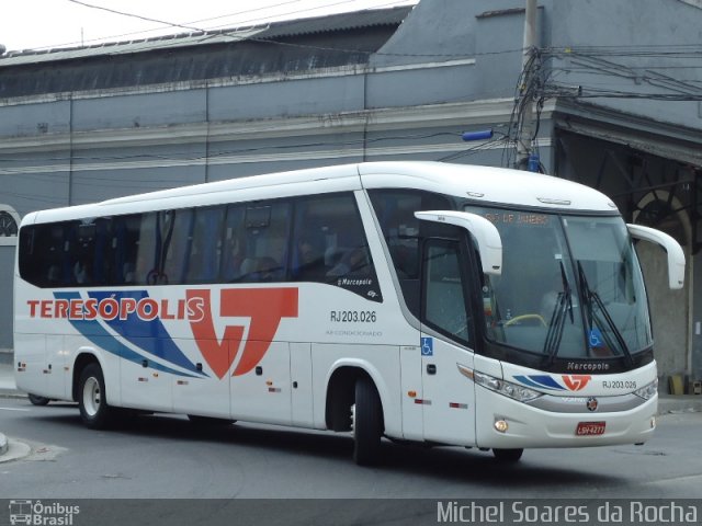 Viação Teresópolis RJ 203.026 na cidade de Rio de Janeiro, Rio de Janeiro, Brasil, por Michel Soares da Rocha. Número da foto: #2024118.