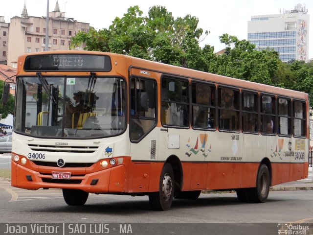 Taguatur - Taguatinga Transporte e Turismo 34-006 na cidade de São Luís, Maranhão, Brasil, por João Victor. ID da foto: 2043411.