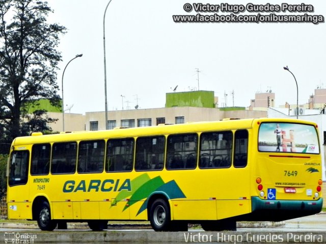 Viação Garcia 7649 na cidade de Maringá, Paraná, Brasil, por Victor Hugo Guedes Pereira. ID da foto: 2043885.