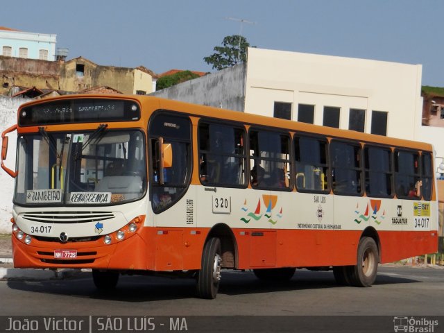 Taguatur - Taguatinga Transporte e Turismo 34-017 na cidade de São Luís, Maranhão, Brasil, por João Victor. ID da foto: 2043549.