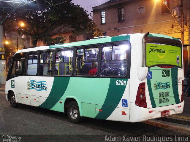 Viação Piracicabana Santos 5208 na cidade de Santos, São Paulo, Brasil, por Adam Xavier Rodrigues Lima. Número da foto: #2046955.