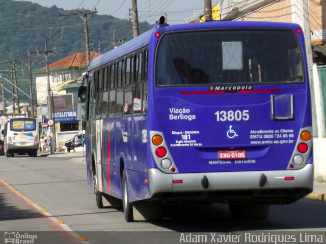 Viação Bertioga 13805 na cidade de Guarujá, São Paulo, Brasil, por Adam Xavier Rodrigues Lima. Número da foto: #2046824.