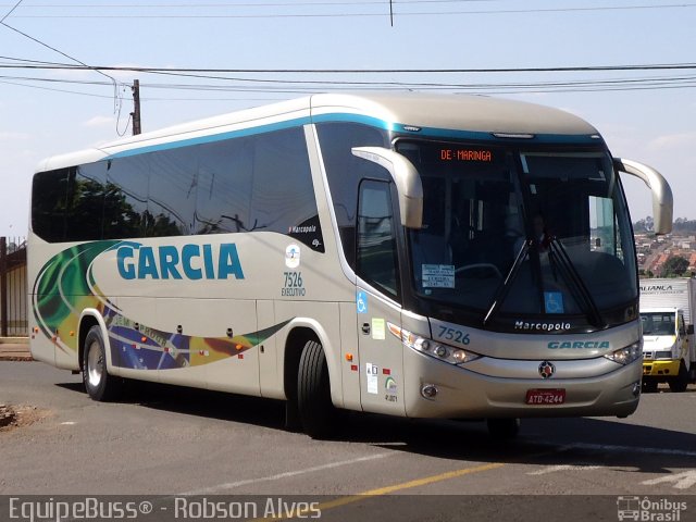 Viação Garcia 7526 na cidade de Apucarana, Paraná, Brasil, por Robson Alves. Número da foto: #2055030.