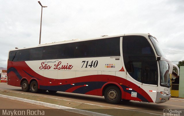 Expresso São Luiz 7140 na cidade de Juscimeira, Mato Grosso, Brasil, por Maykon Rocha. Número da foto: #2058474.