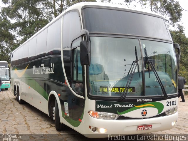 Auto Viação Vital Brazil 2102 na cidade de Passa Quatro, Minas Gerais, Brasil, por Frederico Carvalho Borges. Número da foto: #2026056.