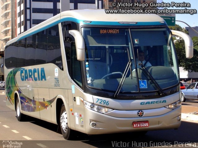 Viação Garcia 7296 na cidade de Maringá, Paraná, Brasil, por Victor Hugo Guedes Pereira. ID da foto: 2026427.