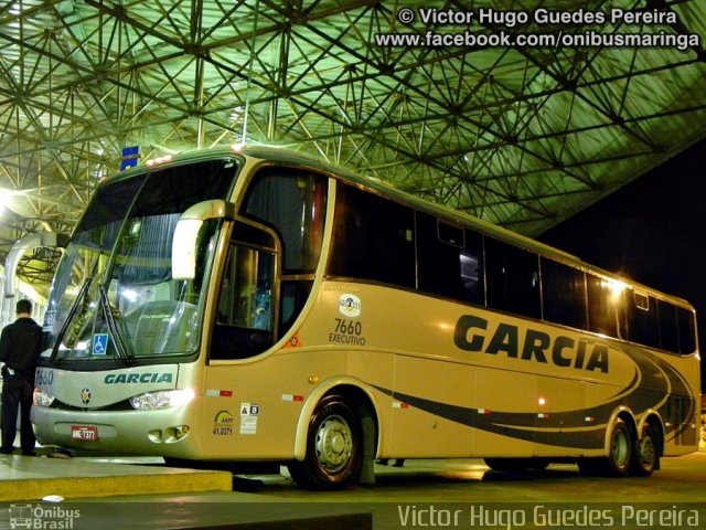 Viação Garcia 7660 na cidade de Maringá, Paraná, Brasil, por Victor Hugo Guedes Pereira. Número da foto: #2026430.