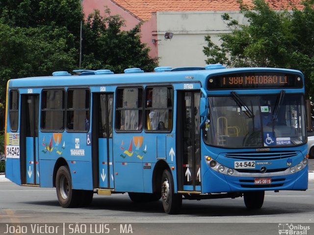 Taguatur - Taguatinga Transporte e Turismo 34-542 na cidade de São Luís, Maranhão, Brasil, por João Victor. Número da foto: #2065202.