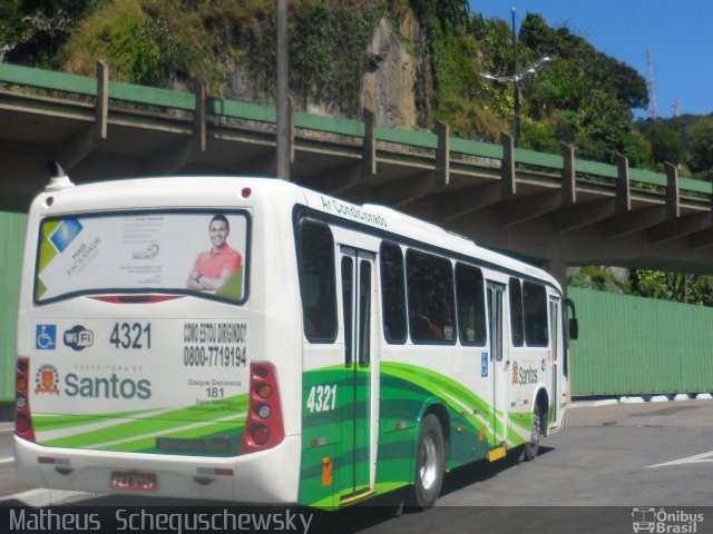 Viação Piracicabana Santos 4321 na cidade de Santos, São Paulo, Brasil, por Matheus  Scheguschewsky. Número da foto: #2067074.