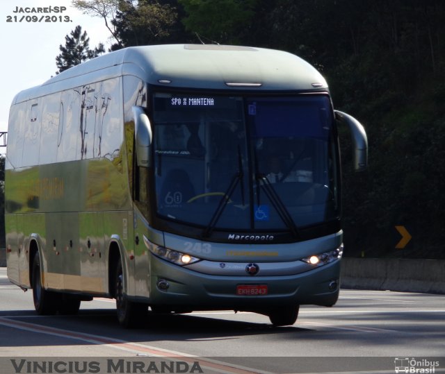 Viação Itapemirim 243 na cidade de Jacareí, São Paulo, Brasil, por Vinicius Miranda. ID da foto: 2065640.