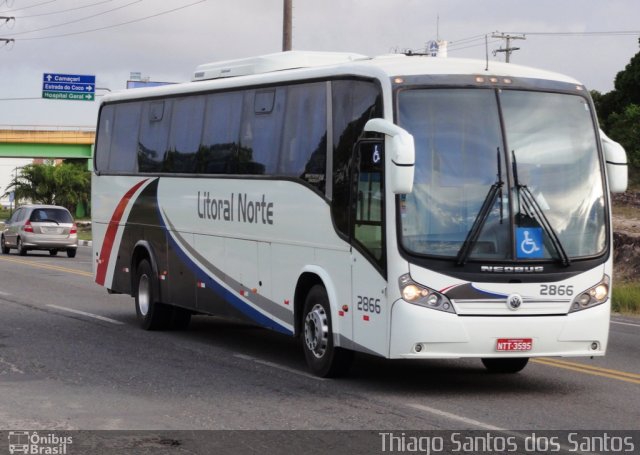 Viação Litoral Norte 2866 na cidade de Camaçari, Bahia, Brasil, por Thiago Santos. Número da foto: #2065963.