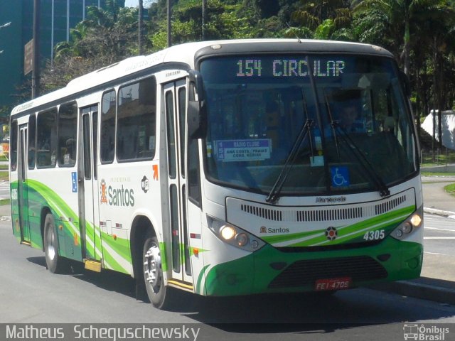 Viação Piracicabana Santos 4305 na cidade de Santos, São Paulo, Brasil, por Matheus  Scheguschewsky. Número da foto: #2067127.
