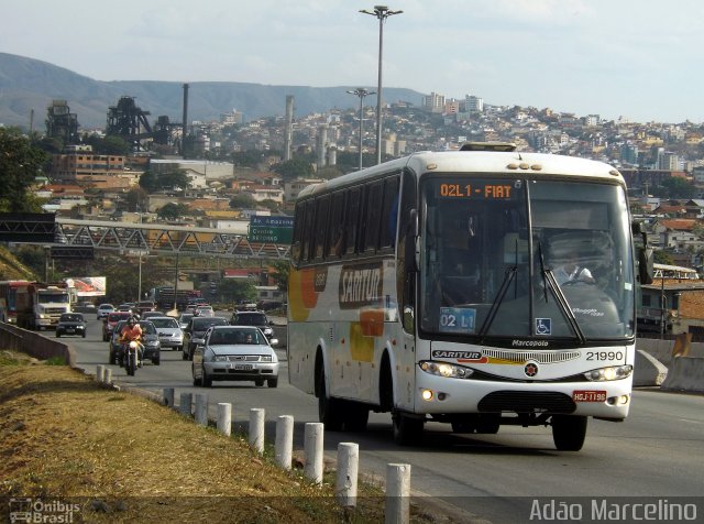 Saritur - Santa Rita Transporte Urbano e Rodoviário 21990 na cidade de Belo Horizonte, Minas Gerais, Brasil, por Adão Raimundo Marcelino. ID da foto: 2068961.