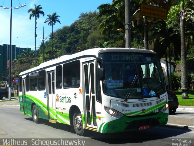 Viação Piracicabana Santos 4315 na cidade de Santos, São Paulo, Brasil, por Matheus  Scheguschewsky. Número da foto: #2069316.