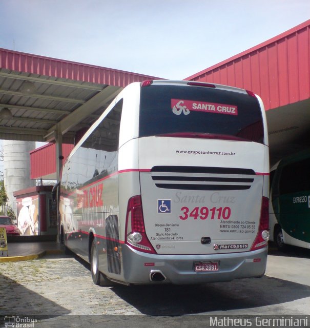 Viação Santa Cruz 349110 na cidade de Guaratinguetá, São Paulo, Brasil, por Matheus Germiniani. Número da foto: #2068869.