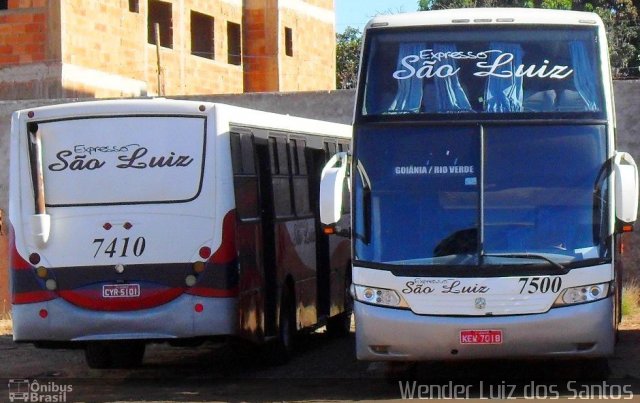 Expresso São Luiz 7410 na cidade de Rio Verde, Goiás, Brasil, por Wender Luiz dos Santos. ID da foto: 2071402.