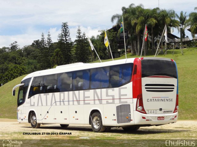 Auto Viação Catarinense 3440 na cidade de Gaspar, Santa Catarina, Brasil, por Paulo Roberto Chulis. Número da foto: #2078559.
