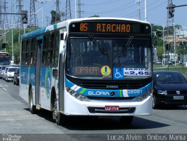 Expresso Nossa Senhora da Glória 02097 na cidade de Nova Iguaçu, Rio de Janeiro, Brasil, por Lucas Alvim. Número da foto: #2081144.