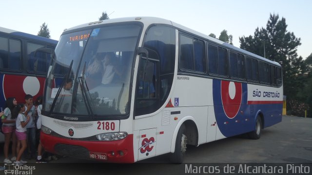 Viação São Cristóvão 2180 na cidade de Poços de Caldas, Minas Gerais, Brasil, por Marcos de Alcantara Pinto. Número da foto: #2079691.