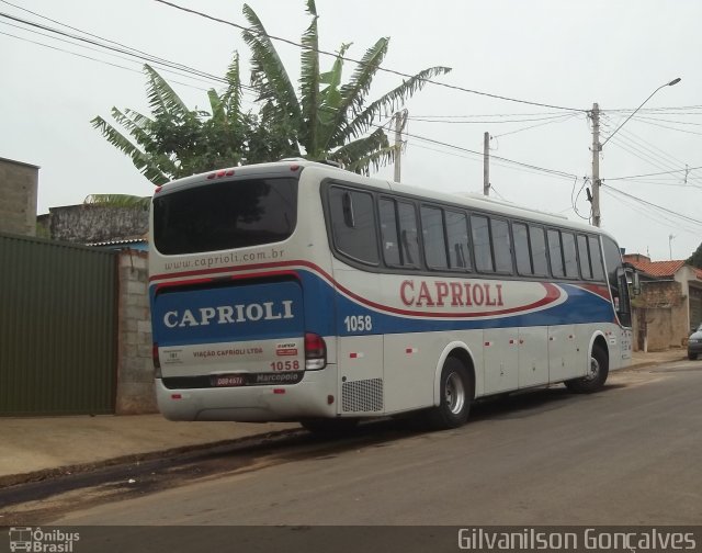 Viação Caprioli 1058 na cidade de Sumaré, São Paulo, Brasil, por Gilvanilson Gonçalves. Número da foto: #2080659.