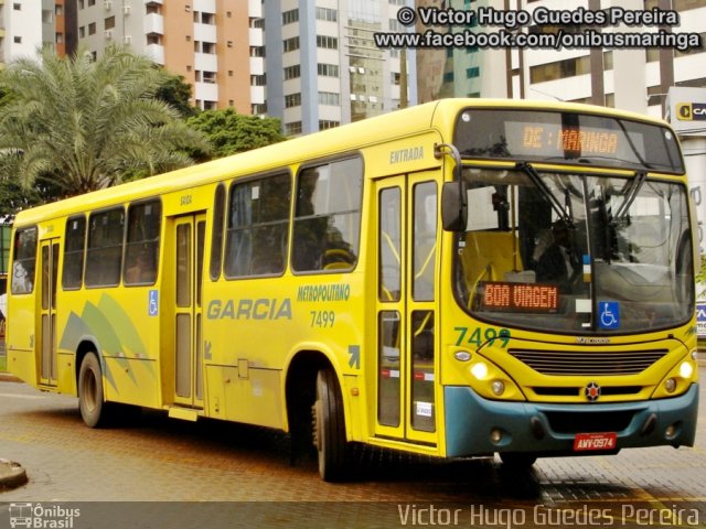 Viação Garcia 7499 na cidade de Maringá, Paraná, Brasil, por Victor Hugo Guedes Pereira. Número da foto: #2028699.