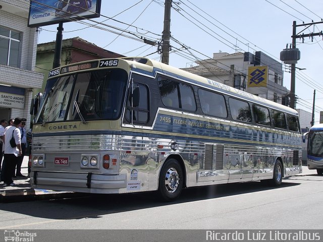 Viação Cometa 7455 na cidade de Santos, São Paulo, Brasil, por Ricardo Luiz. Número da foto: #2081862.