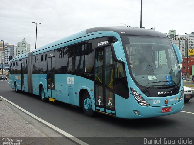 Transol Transportes Coletivos 0319 na cidade de Florianópolis, Santa Catarina, Brasil, por Daniel Guardiola. Número da foto: #2031107.