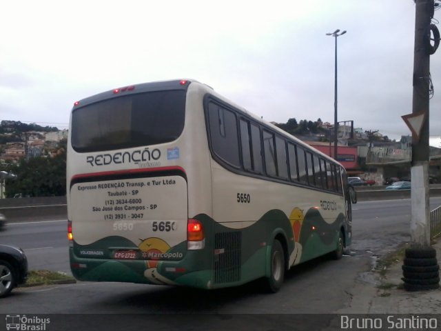 Redenção Turismo 5650 na cidade de Taboão da Serra, São Paulo, Brasil, por Bruno Santino. Número da foto: #2032667.