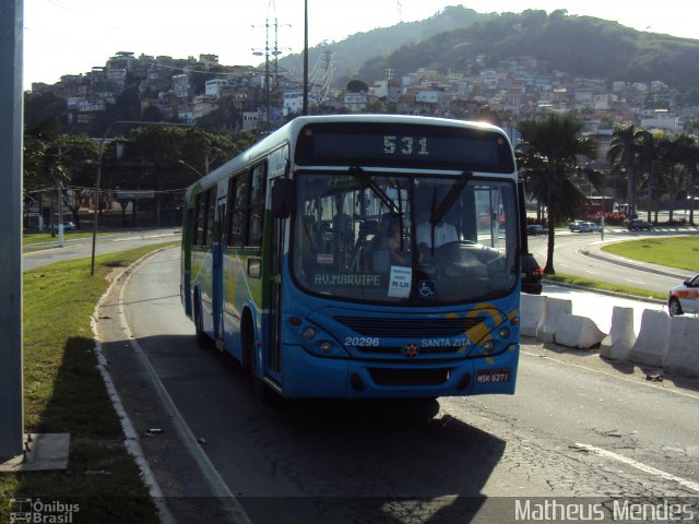 Santa Zita Transportes Coletivos 20296 na cidade de Vitória, Espírito Santo, Brasil, por Matheus Mendes. Número da foto: #2032342.