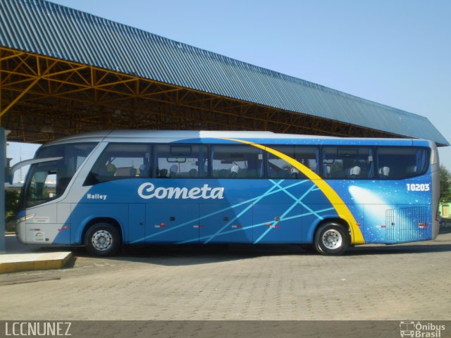 Viação Cometa 10203 na cidade de São Miguel Arcanjo, São Paulo, Brasil, por Luis Nunez. Número da foto: #2033267.