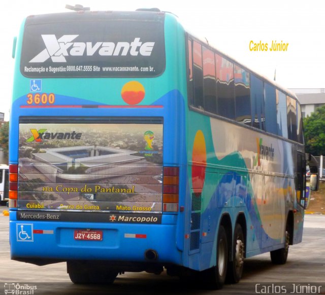 Viação Xavante 3600 na cidade de Goiânia, Goiás, Brasil, por Carlos Júnior. Número da foto: #2033429.