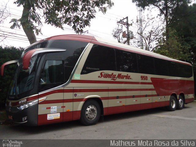 Santa Maria Fretamento e Turismo 950 na cidade de São Paulo, São Paulo, Brasil, por Matheus Mota Rosa da Silva. ID da foto: 2033265.