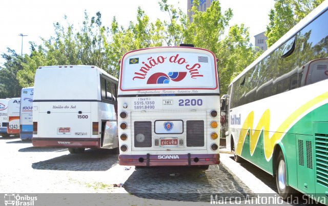 União do Sul - Transportadora Turística Autêntica 2200 na cidade de Aparecida, São Paulo, Brasil, por Marco Antonio da Silva. Número da foto: #2036045.