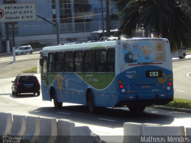 Viação Praia Sol 14473 na cidade de Vitória, Espírito Santo, Brasil, por Matheus Mendes. ID da foto: 2035519.