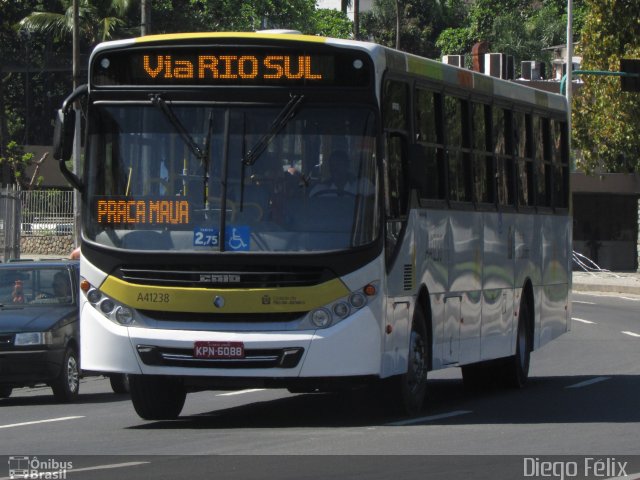 Real Auto Ônibus A41238 na cidade de Rio de Janeiro, Rio de Janeiro, Brasil, por Diego Félix de Araujo. Número da foto: #2038355.